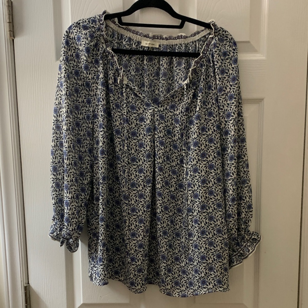 Max Studio floral blouse sz 1X